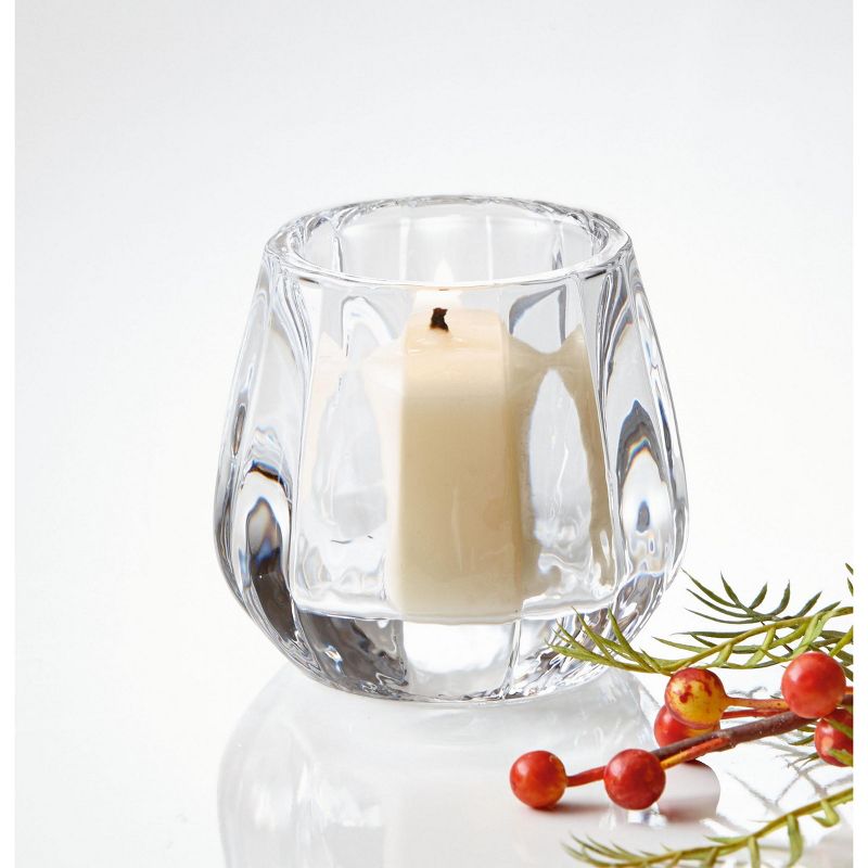 tagltd Ribbed Clear Glass Tealight Holder Candle Holder, 3.35L x 3.5W x 2.87H, 2 of 4