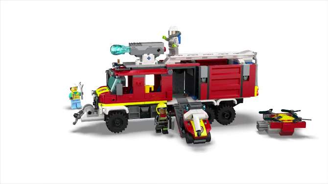 LEGO City Fire Command Unit Set with Fire Engine Toy 60374, 2 of 8, play video