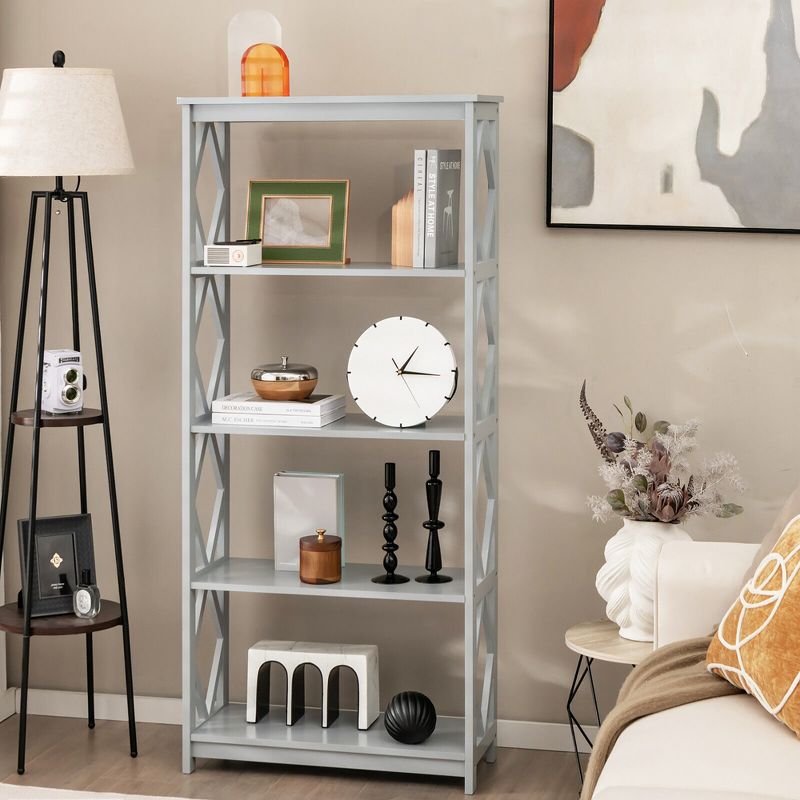Tangkula 5-Tier Open Bookshelf Bookcase Standing Casual Home Storage Display Rack, 4 of 10