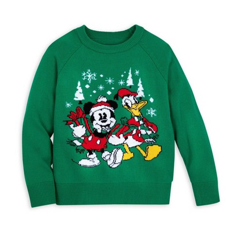 Boys Mickey Mouse Donald Holiday Pullover Sweater M Disney Store