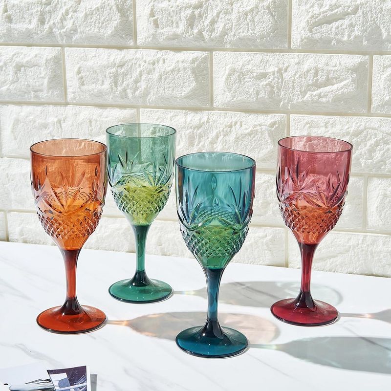 Khen's Shatterproof Muted Colored Wine Glasses, Luxurious & Stylish, Unique Home Bar Addition - 4 pk, 6 of 8