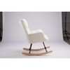 DOMETOUR Upholstered Glider Rocker with High Backrest, Reading Chair Modern Rocking Accent Chairs for Living Room, Nursery, Bedroom - 4 of 4