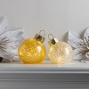 Transpac Glass Light Up Glitter Ornament Set of 2 Battery Operated Prelit Green for Christmas Tree Indoor Holiday Decor - 4 of 4