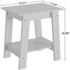 Wood Side Table with Storage Shelf, Small End Tables for Small Spaces, Square Nightstand and Accent Table for Living Room & Bedroom - 3 of 4