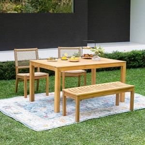Cambridge Casual 4pc Paxton Teak Wood Outdoor Patio Dining Set Brown - 1 of 4