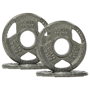 Kumasinova 2" Olympic Cast Iron Weight Plates,Gray Baked Enamel Finish Barbell Plates,Many Options - 1 of 4