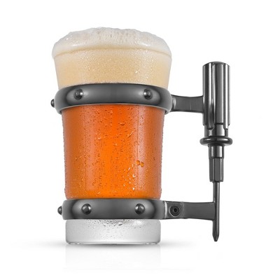 JoyJolt Screwdriver Beer Glass Mug - Novelty Pint Glass Craft Beer Mug - 17 oz