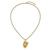 Chisel Stainless Steel Yellow IP-plated with Cubic Zirconia Crown Lion Pendant on a 22" Plus a 1.75" Ext. Curb Chain Necklace - 4 of 4