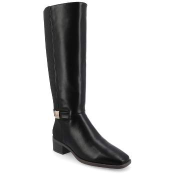 Journee Collection Wide Width Wide Calf Women's Late Boot Black 6 W ...