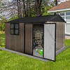 Coolbibila 10Ftx8Ft Storage Sheds, Metal Sheds With Waterproof Roofs And Metal Frame, Storage Sheds Outdoor With Lockable Doors And Window - 3 of 4