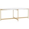 Taliyah Oval Coffee Table - White Marble/Gold - Safavieh - 3 of 4