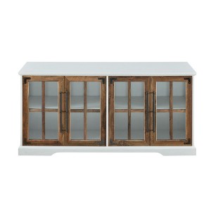 Bella Depot 58" Modern Farmhouse Sideboard with Windowpane Glass-Door - 1 of 4