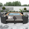 YOOCOZZ Quadrilateral Rattan Sectional Sofa Set with Mini Sofa and Storage - 2 of 4