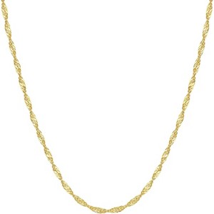 Gold Beaded Wave Chain Necklace for Women, 14K Gold Plated Layered Minimalist Choker - 1 of 4