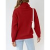 Womens Turtle Neck Ribbed Knit Pullover Casual Sweater Top - 3 of 3