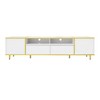 CLIHOME 70.9'' Modern TV Stand for TVs up to 80 Inches, LED Lights TV Storage Cabinet, Entertainment Center with 2 Shelves - 3 of 4