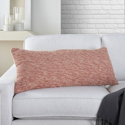 Rust Woven Cotton 12" x 30" Indoor Throw Pillow