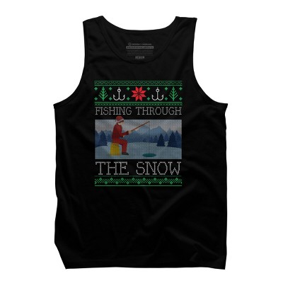 Women's Design By Humans Christmas Ice Fishing Through Snow Fishing Ugly  Christmas Sweate By Pahari Racerback Tank Top - Black Heather - 2x Large :  Target