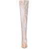 Allegra K Women's Glitter Pointed Toe Stiletto Heel Over the Knee High Sock Boots - 4 of 4