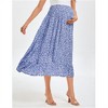 Clearlove Maternity Dress Women's High Waist Floral Print Pleated Maxi Skirt Casual Flowy Swing A Line Long Skirts - 2 of 3