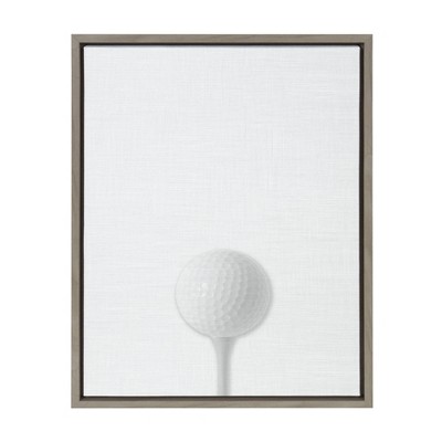 18" x 24" Sylvie Golf Ball Portrait Framed Canvas Gray - DesignOvation