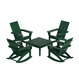 WestinTrends 5-Piece Modern Adirondack Outdoor Rocking Chair with Side Table Set - 1 of 2