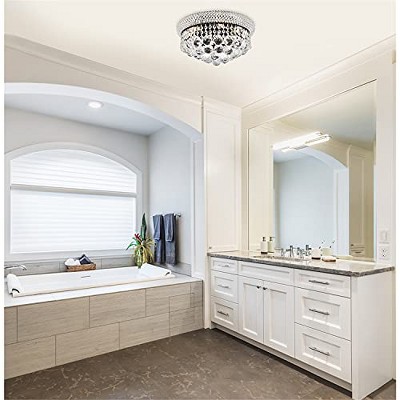 Primo Black and Clear Crystal LED Flush Mount Light