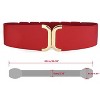 INSPIRE CHIC Lady Textured Faux Leather Stretchy Fabric Cinch Waist Belt 1 Pc - 3 of 4