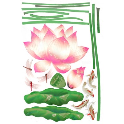 Slickblue Elegant Miss Lotus Wall Sticker - Easy Apply Vinyl Décor for Living Room, Bedroom, Glass - 23.6 x 35.4 Inch