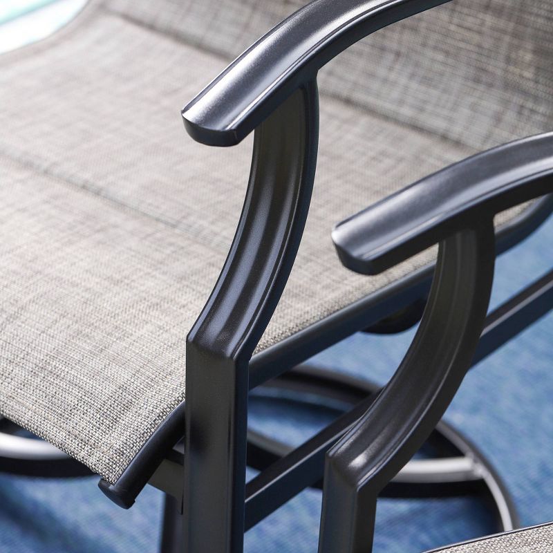 2pk Steel Patio 360 Swivel Padded Arm Chairs with Sling Seat &#38; Back - Captiva Designs, 5 of 12