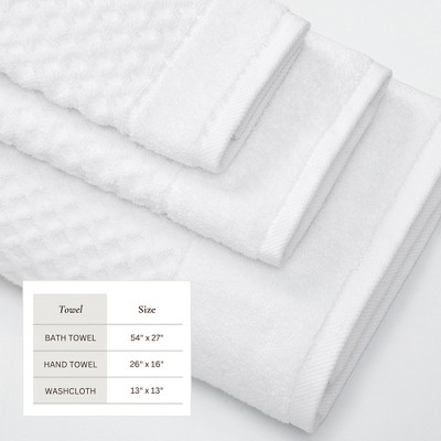 Optic White Cotton Textured 6-Piece Washcloth Set for Kids