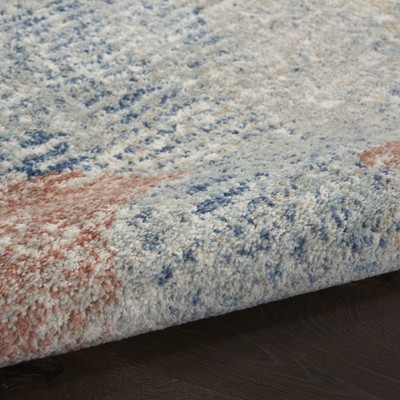 Elysian Ivory Abstract Synthetic 4' x 6' Easy-Care Area Rug