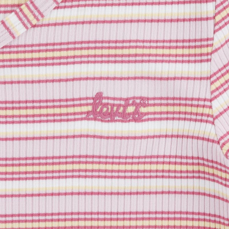 Levi's® Girls' Short Sleeve Striped Mid-Crop T-Shirt - Pink, 4 of 5