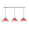 Toltec Lighting Stem 3 - Light Chandelier in  Brushed Nickel with 16" Raspberry Crystal Shade - 2 of 2