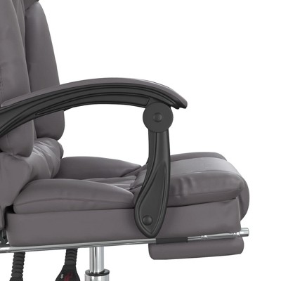 Gray Faux Leather Reclining Office Chair with Massage Function