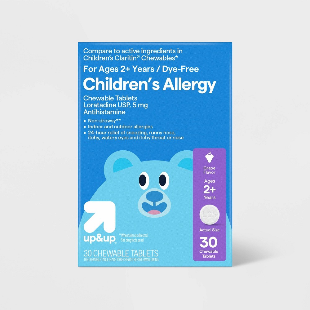 Children's Loratadine Allergy Relief Chewable Tablets - Grape - 30ct - up&up™