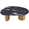Sapphtopaz Irregular Coffee Table with Sintered Stone Top Unique Home Decor Coffee Tables with Gold Stainless Steel Legs for Living Room - 2 of 4