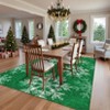 Christmas Rug Washable Rug for Living Room, Snowflake Printed Mats - 2 of 4