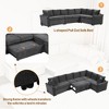 124.8" L-Shaped Convertible Sectional Sofa Bed with USB Ports, Power Outlets & Two Pillows - 2 of 4