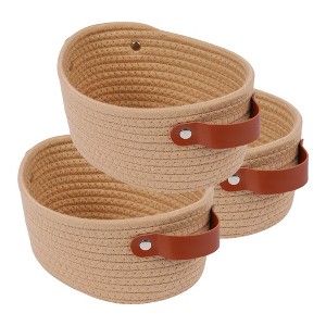 REGALWOVEN Odorless Cotton Rope Handcrafted Compact Multiple Use Open Storage Bins 3 Pcs - 1 of 4