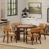 ORRD Gorman Swivel Game Chair with Casters, Walnut Brown Faux Leather Dining Chair for Game Room & Office, Padded Seat & Back - 2 of 4