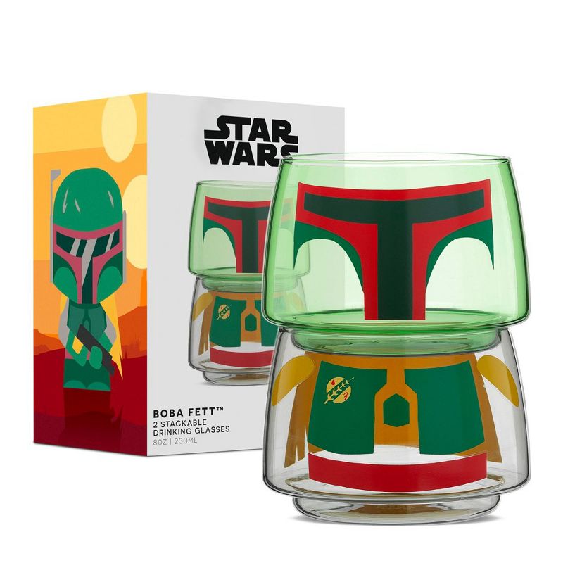 JoyJolt Star Wars™ Stackable Character Collection Boba Fett Stackable Glasses - 8 oz, 4 of 6