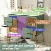 36 Inch Bathroom Vanity With Resin Sink Combination Set, Modern Freestanding Single Bathroom Cabinet  green - 4 of 4