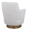 Lyngins 360° Swivel Accent Chair, Swivel Barrel Chair, Armchair for Living Room, Round Barrel Chairs with Gold Stainless Steel Base, Reading Chair - 3 of 4