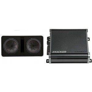 Kicker Comp R 12 Inch Dual Subwoofer in Vented Enclosure Package with 46CXA8001 Amplifier - 1 of 4