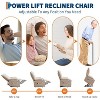 Power Lift Recliner Chair for Elderly,Electric Massage & Heat with 45° Assist Stand, Reclining Lounge,Living Room Sofa,Swivel Rocker with Cup Holder - 3 of 4