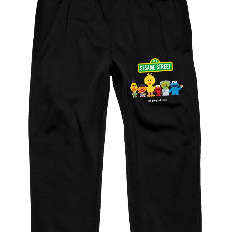 Sesame Street Sesame Street Gang Men's Black Graphic Sweatpants, 2 of 4
