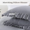Sage Green Ruffled Duvet Cover Twin, Soft Washed Microfiber Vintage French Country Duvet Cover Set for Kids Girls - 4 of 4