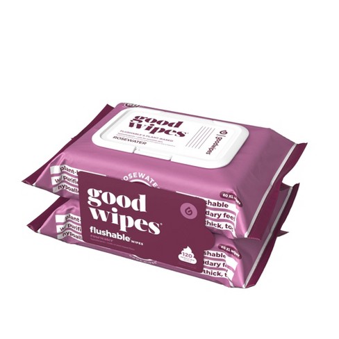 Goodwipes Rosewater Flushable Wipes - 2pk/60ct : Target