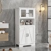 Coucheta 67'' Tall  Freestanding Bathroom Storage Cabinet with 4 Doors and Adjustable Shelves for Living Room, Dining Room - 3 of 4